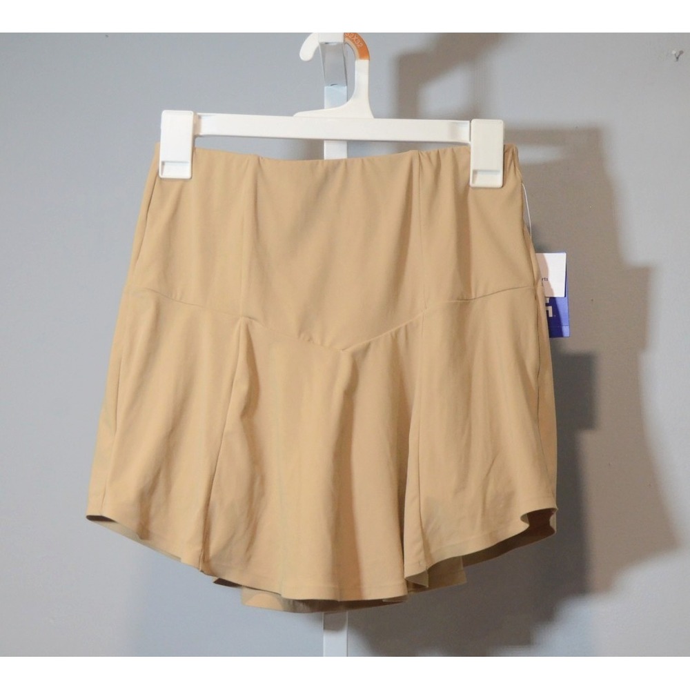 NWT JoyLab Women's XS Almond Tan High-rise Skort Gored Skirt V-Yoke Athleisure